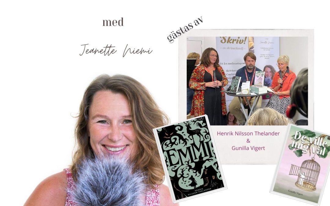 Henrik Nilsson Thelander och Gunilla Vigert om bibliotekens betydelse för berättelsen i Skrivradion. Jeanette Niemi, skrivpedagog, Kreationslotsen Bokskrivarakademin.